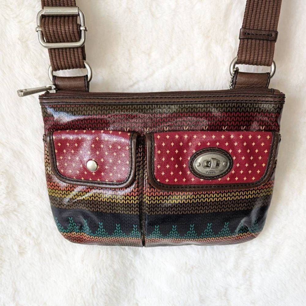 Fossil Key Per Coated Convas Multicolor Crossbody… - image 3